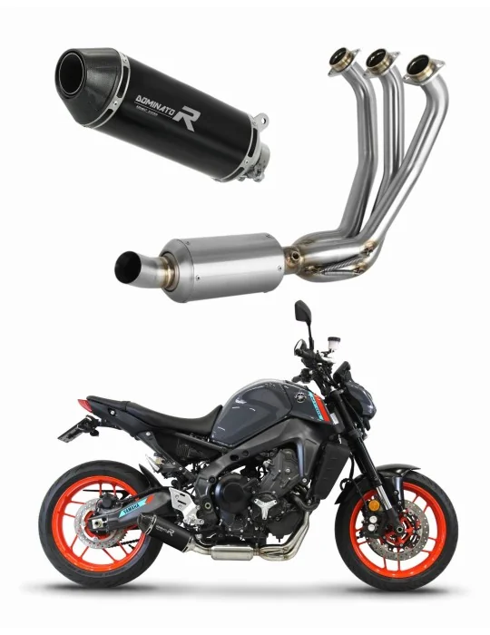 Ligne d'échappement complète inox Dominator HP3 Noir pour Yamaha MT 09 Low Level EX 2021-2023, vue 1