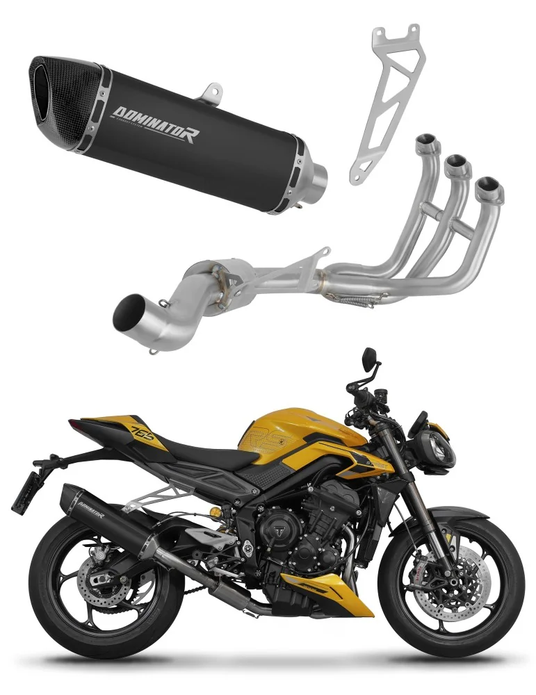 Ligne d'échappement complète inox Dominator HP6 Noir pour Triumph Street Triple 765 S / R / RS (2023-2024)
