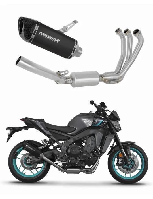 Ligne d'échappement complète inox Dominator HP6 Noir pour Yamaha MT-09 2024-2025, vue 1