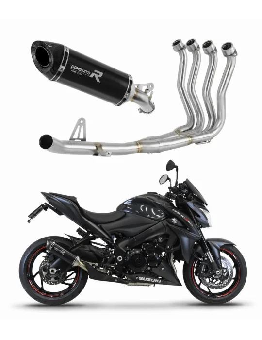 Ligne d'échappement complète inox Dominator HP8 Noir pour Suzuki GSX-S 1000 / F 2015-2020, vue 1