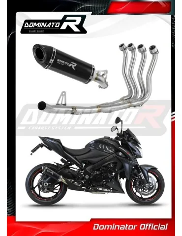 Ligne d'échappement complète inox Dominator HP8 Noir pour Suzuki GSX-S 1000 / F (2015-2020) - réf. SU101DFBL