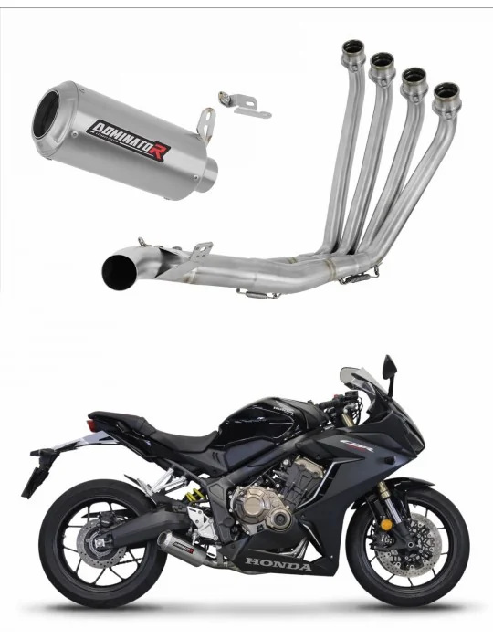 Ligne d'échappement complète inox Dominator GP pour Honda CBR 650 R 2019-2023, vue 1