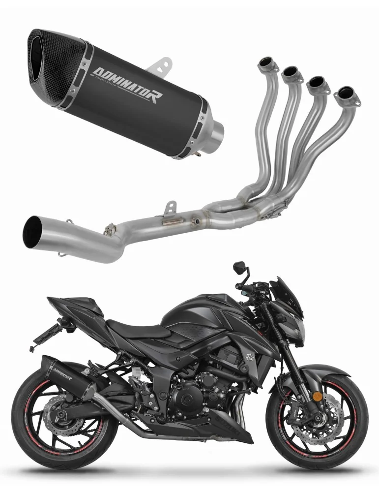 Ligne d'échappement complète inox Dominator HP6 Noir pour Suzuki GSX-S 750 (2017-2020)