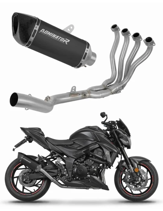Ligne d'échappement complète inox Dominator HP6 Noir pour Suzuki GSX-S 750 2017-2020, vue 1