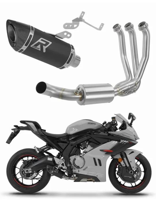 Ligne d'échappement complète inox Dominator HP8 Noir pour CF Moto 675 SR-R 2024-2026, vue 1