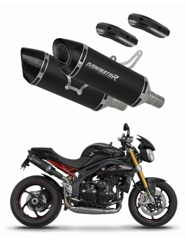 Silencieux slip-on Dominator HP8 Noir pour Triumph Speed Triple 1050 (2011-2016)