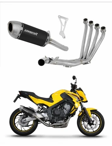 Ligne d'échappement complète inox Dominator S6 Noir pour Honda CBR 650 F (2014-2018)
