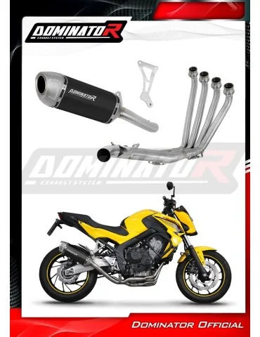 Ligne d'échappement complète inox Dominator S6 Noir pour Honda CBR 650 F (2014-2018)