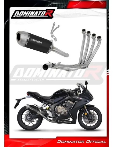 Ligne d'échappement complète inox Dominator S6 Noir pour Honda CBR 650 R (2019-2023)
