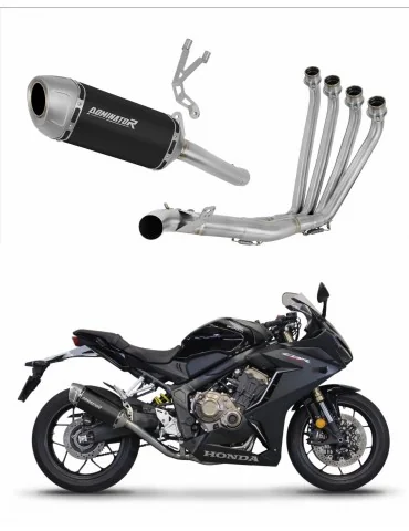 Ligne d'échappement complète inox Dominator S6 Noir pour Honda CB 650 R (2019-2023)