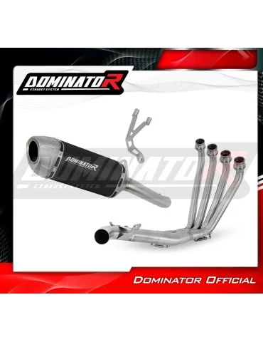 Ligne d'échappement complète inox Dominator S6 Noir pour Honda CB 650 R (2019-2023)