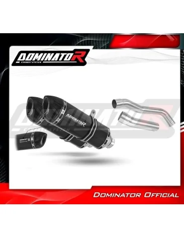 Silencieux slip-on homologué Dominator HP1 Noir pour Kawasaki Z1000 (2007-2009)
