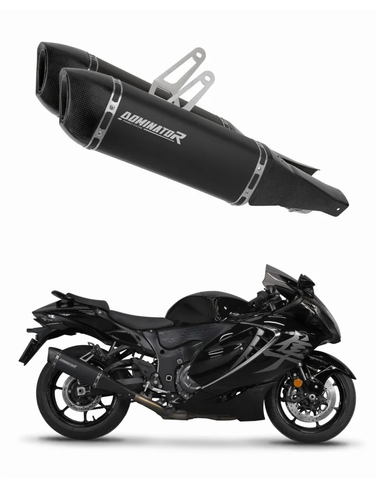 Silencieux slip-on Dominator HP6 Noir pour Suzuki GSX 1300 R Hayabusa (2021-2026)