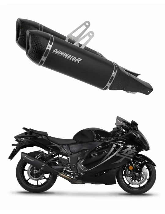 Silencieux slip-on Dominator HP6 Noir pour Suzuki GSX 1300 R Hayabusa 2021-2026, vue 1