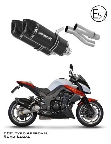 Silencieux slip-on homologué Dominator HP1 Noir pour Kawasaki Z1000 (2010-2013)
