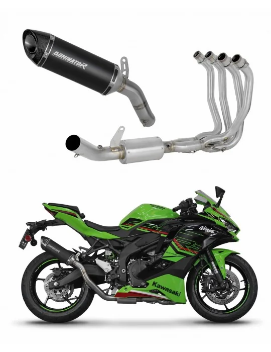 Ligne d'échappement complète inox Dominator HP8 Noir pour Kawasaki ZX-4R / RR 2023-2024, vue 1
