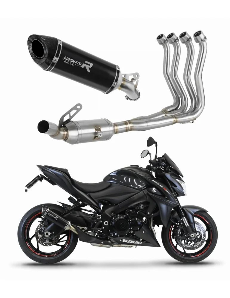Ligne d'échappement complète inox Dominator HP8 Noir pour Suzuki GSX-S 1000 / F (2015-2020) - réf. SU101DEXFBL