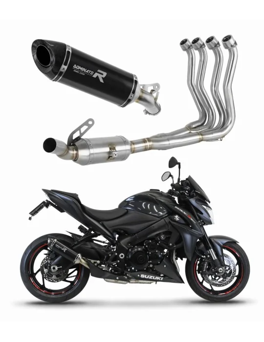Ligne d'échappement complète inox Dominator HP8 Noir pour Suzuki GSX-S 1000 / F 2015-2020, vue 1