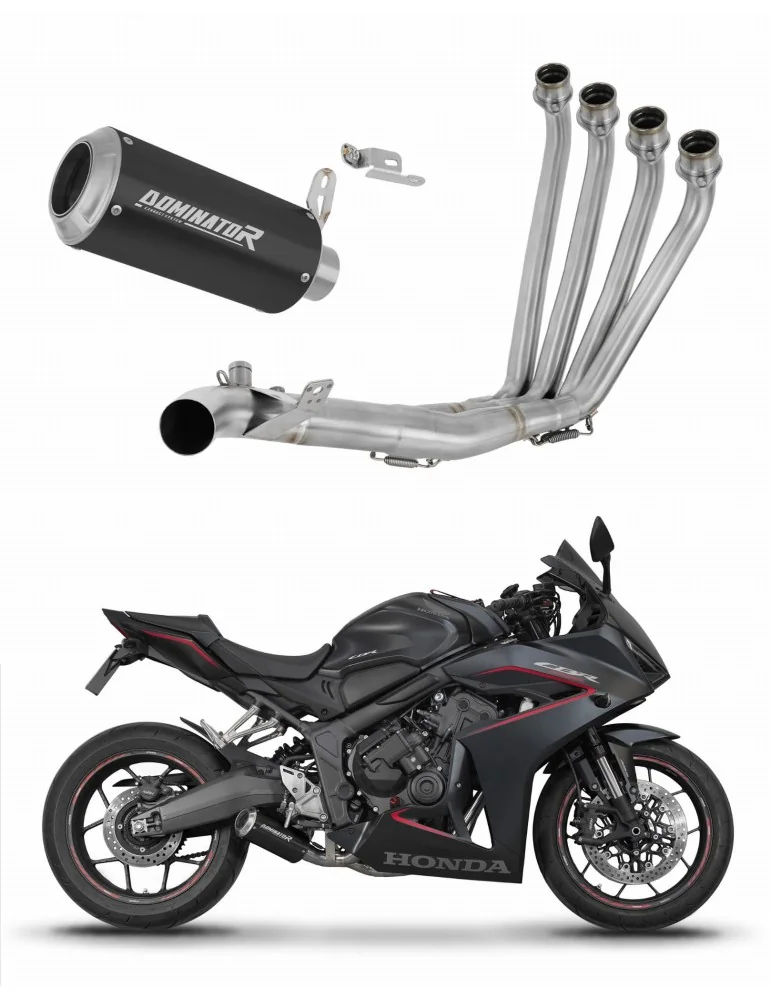Ligne d'échappement complète inox Dominator GP Noir pour Honda CBR 650 R / E-Clutch (2024-2025)