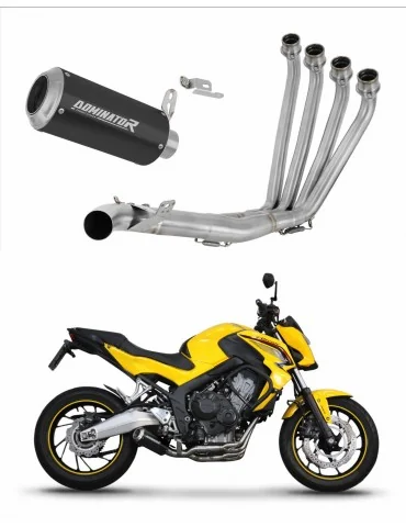 Ligne d'échappement complète inox Dominator GP Noir pour Honda CBR 650 F (2014-2018)