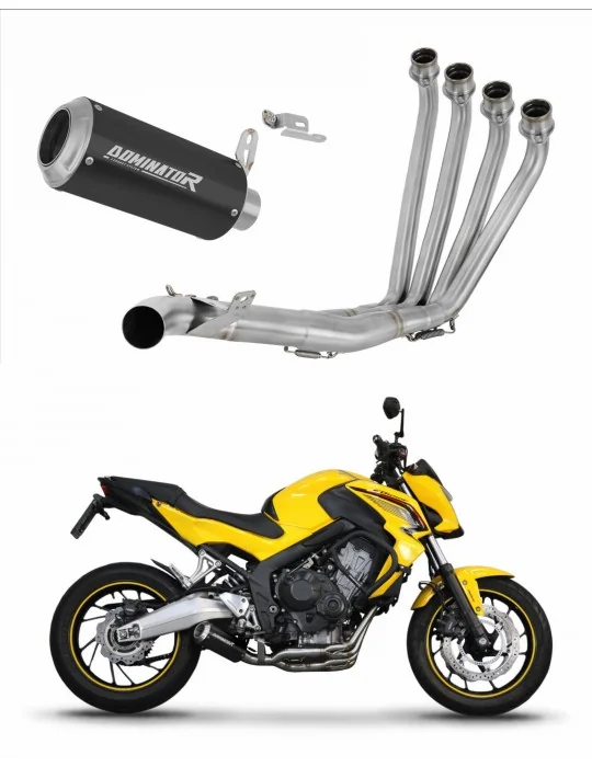 Ligne d'échappement complète inox Dominator GP Noir pour Honda CBR 650 F 2014-2018, vue 1