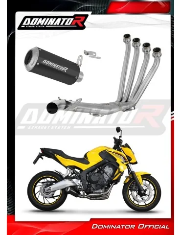 Ligne d'échappement complète inox Dominator GP Noir pour Honda CBR 650 F (2014-2018)