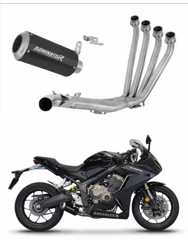 Ligne d'échappement complète inox Dominator GP Noir pour Honda CBR 650 R (2019-2023)