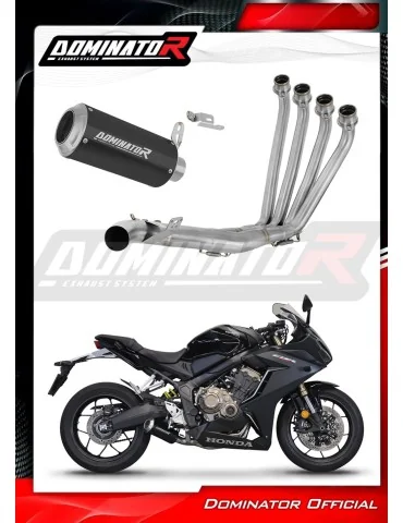 Ligne d'échappement complète inox Dominator GP Noir pour Honda CBR 650 R (2019-2023)