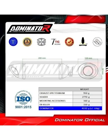 Ligne d'échappement complète Dominator HP8 Titane pour Honda CB 650 F (2014-2018)