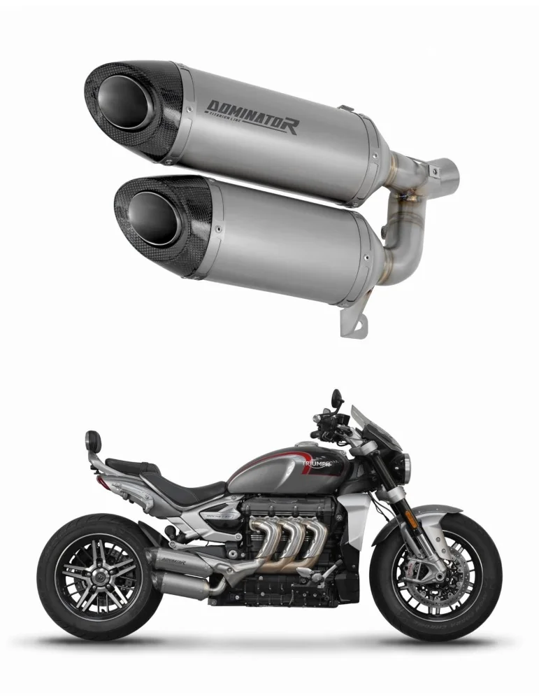 Silencieux slip-on Dominator HP8 Titane pour Triumph Rocket 3 GT (2019-2024)