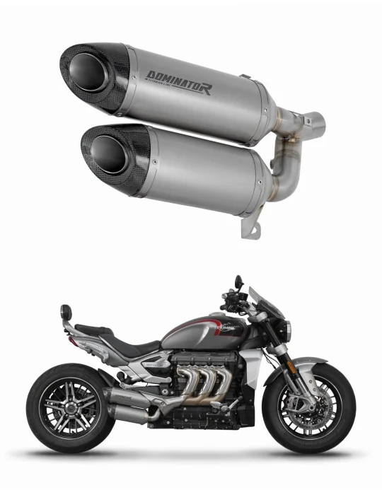 Silencieux slip-on Dominator HP8 Titane pour Triumph Rocket 3 GT 2019-2024, vue 1