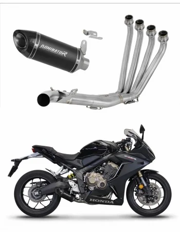 Ligne d'échappement complète inox Dominator HP8 Noir pour Honda CBR 650 R (2019-2023)