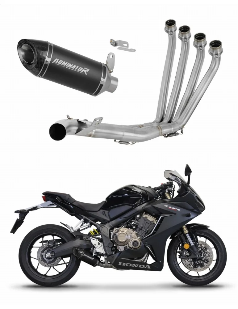 Ligne d'échappement complète inox Dominator HP8 Noir pour Honda CBR 650 R (2019-2023)