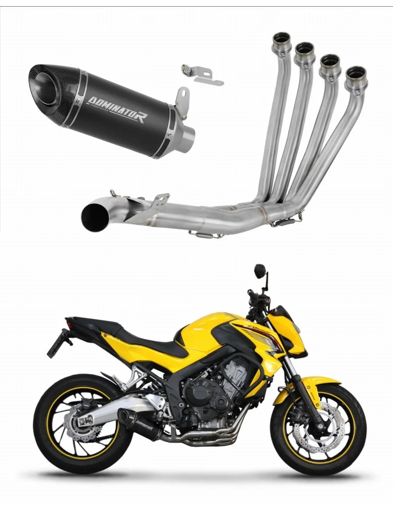 Ligne d'échappement complète inox Dominator HP8 Noir pour Honda CB 650 F (2014-2018)