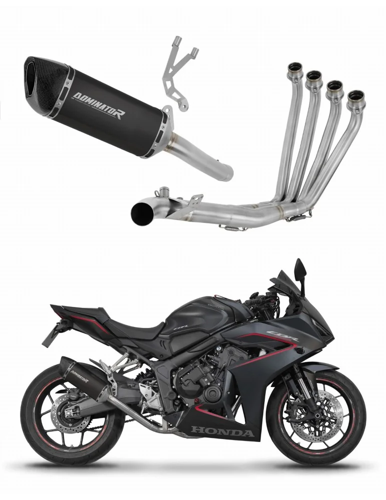 Ligne d'échappement complète inox Dominator HP6 Noir pour Honda CB 650 R / E-Clutch (2024-2025)