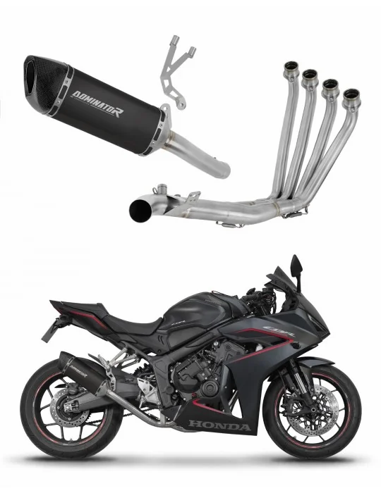 Ligne d'échappement complète inox Dominator HP6 Noir pour Honda CB 650 R / E-Clutch 2024-2025, vue 1