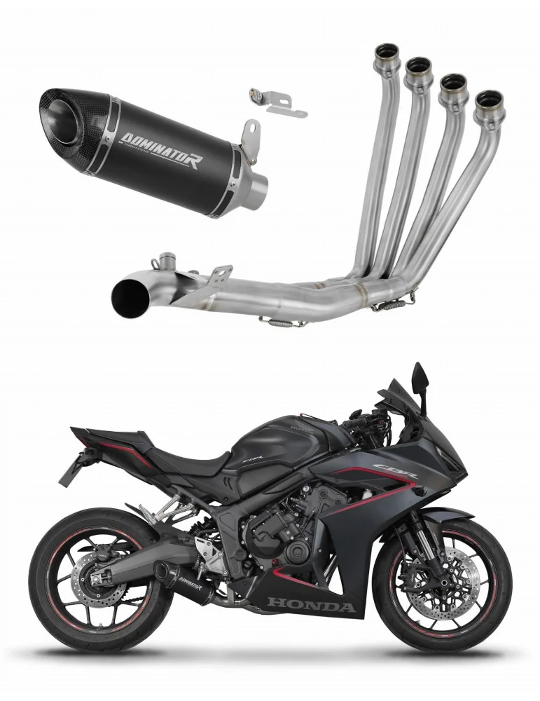 Ligne d'échappement complète inox Dominator HP8 Noir pour Honda CB 650 R / E-Clutch (2024-2025)