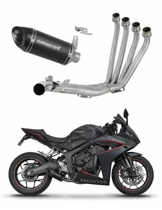 Ligne d'échappement complète inox Dominator HP8 Noir pour Honda CBR 650 R / E-Clutch 2024-2025, vue 1