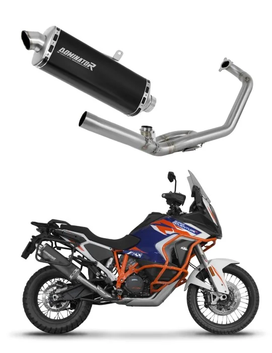 Ligne d'échappement complète inox Dominator P7 Noir pour KTM 1290 Super Adventure 2021-2024, vue 1