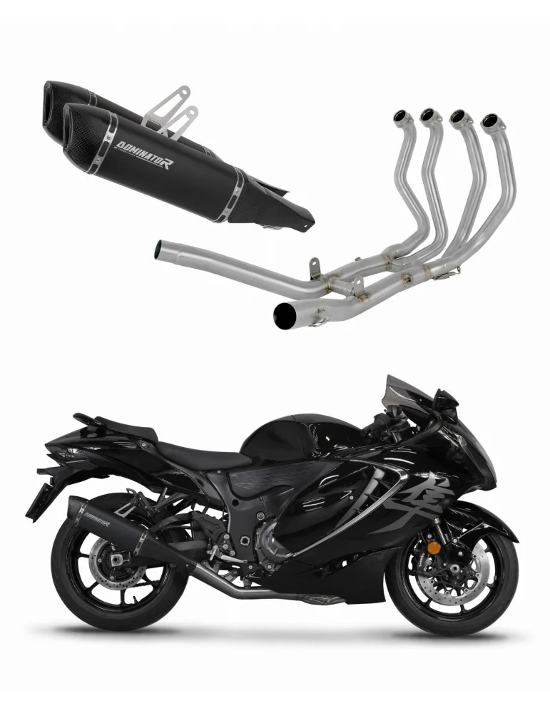 Ligne d'échappement complète inox Dominator HP6 Noir pour Suzuki GSX 1300 R Hayabusa (2021-2024)