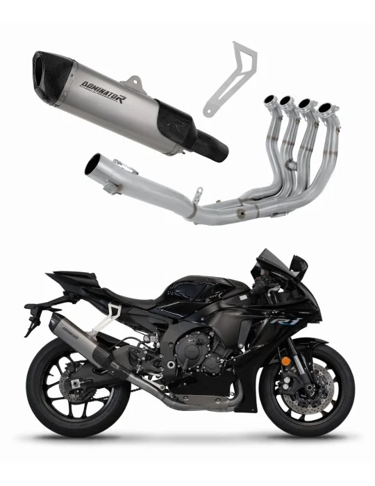 Ligne d'échappement complète Dominator HP6 Titane RACE pour Yamaha YZF R1 1000 RN65 2020-2024, vue 1