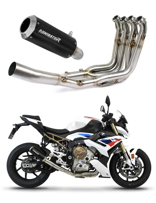 Ligne d'échappement complète inox Dominator GP Noir pour BMW S1000R 2021-2026, vue 1