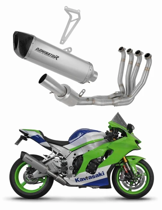 Ligne d'échappement complète Dominator HP6 Titane pour Kawasaki ZX10R / RR 2021-2025, vue 1