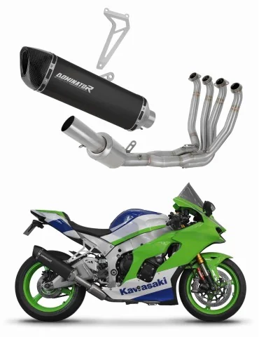 Ligne d'échappement complète inox Dominator HP6 Noir pour Kawasaki ZX10R / RR (2021-2025)