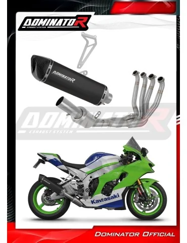 Ligne d'échappement complète inox Dominator HP6 Noir pour Kawasaki ZX10R / RR (2021-2025)