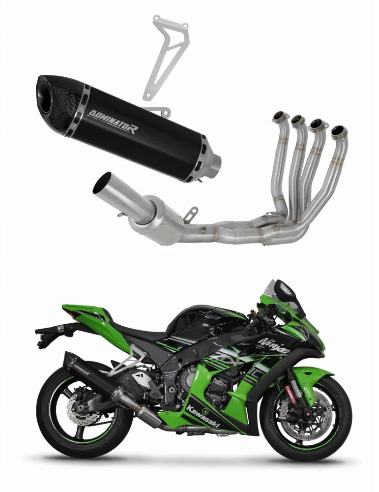 Ligne d'échappement complète inox Dominator HP5 Noir pour Kawasaki ZX10R (2016-2020)