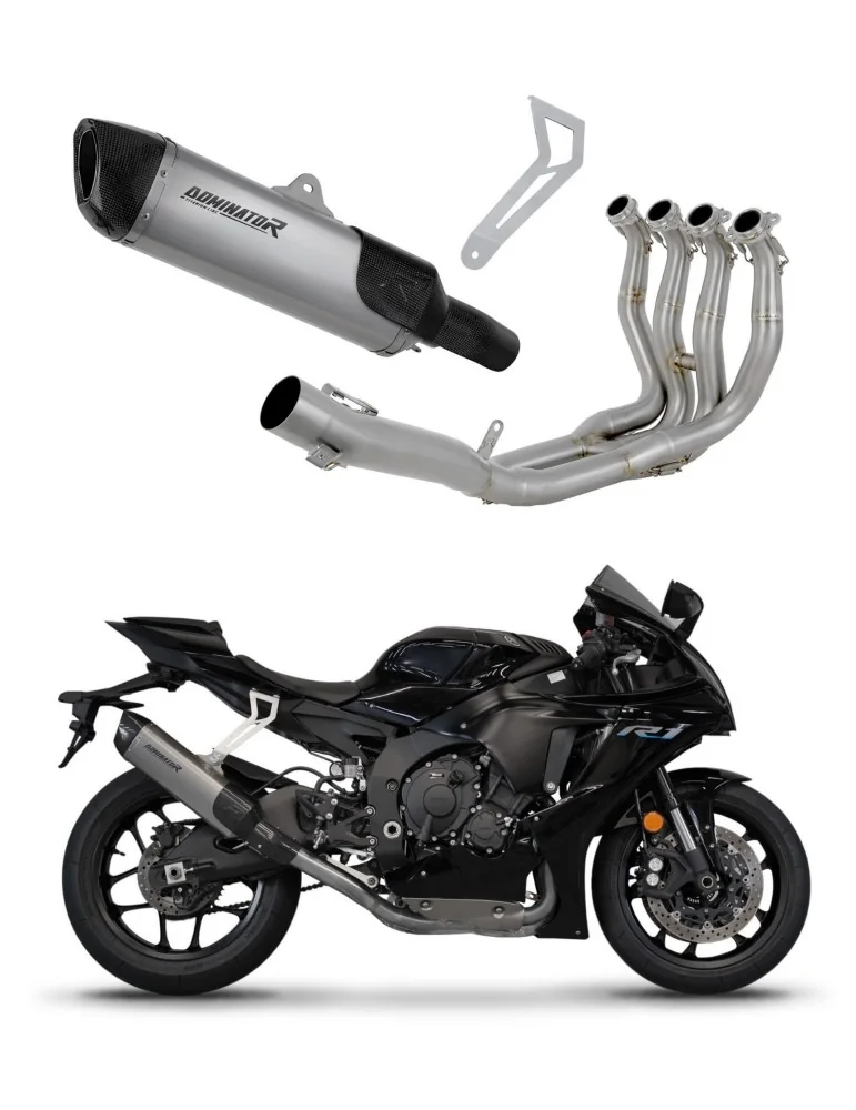 Ligne d'échappement complète Dominator HP6 pour Yamaha YZF R1 1000 RN49 Titane (2017-2019)