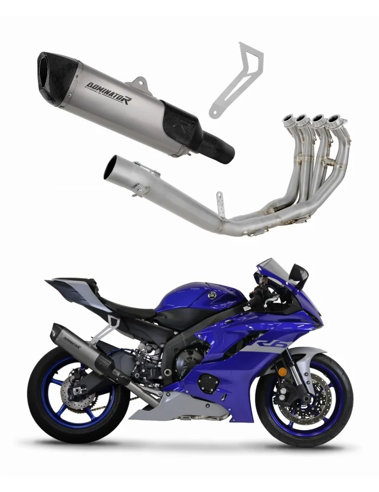 Ligne d'échappement complète Dominator HP6 pour Yamaha YZF R6 Titane (2017-2023)