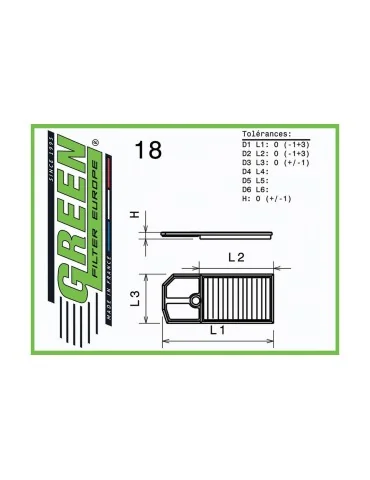 Filtre à air sport Green Filter pour VOLKSWAGEN POLO III 1,4L i 16V (100 cv) 1996 - 2002