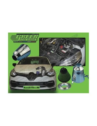 Kit d’admission direct Green Filter pour RENAULT CLIO IV 1,6L TURBO RS (200 cv) depuis 03/2013